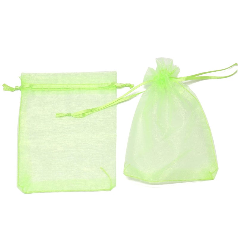 Bezall 100Pcs Organza Bags 4x6 Inch Sheer Drawstring Gift Bag, Light Green Organza Jewelry Pouches, Wedding Party Favor Pouches, Jewelry, Business, Christmas Party Favor Bags - Image 3